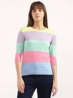United Colors of Benetton - Women Multi-Color Regular Fit Colorblock Top