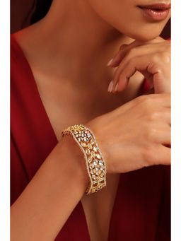 SWABHIMANN - Bushra White Polki Kada