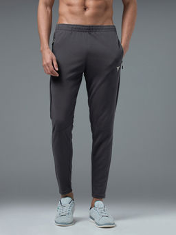 Technosport - Men's Grey Solid Slim Fit Sports Trackpant