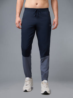Technosport - Men's Navy Blue Colorblock Slim Fit Sports Jogger