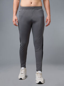 Technosport - Men's Grey Solid Slim Fit Active Sports Trackpant