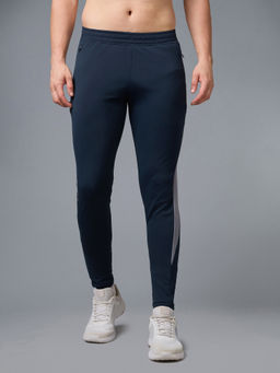 Technosport - Men's Navy Blue Solid Slim Fit Active Sports Trackpant