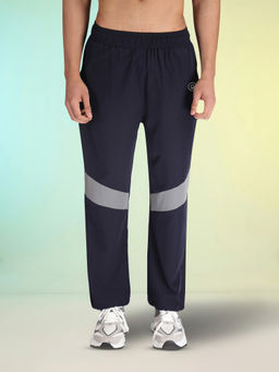CHKOKKO - Men's Navy Blue Solid Trackpant
