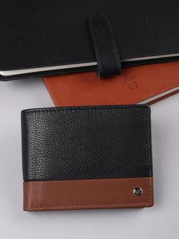 Louis Philippe - Men 100% Leather Wallet with Coin Pocket & Full- Length Cash Compartment