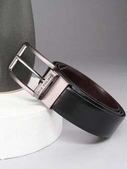 Louis Philippe - Men Black Solid Genuine Leather Formal Belt