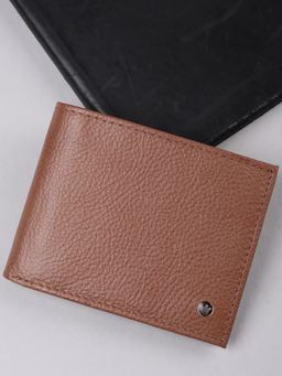 Louis Philippe - Men Brown Textured Leather Wallet