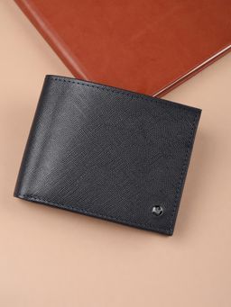 Louis Philippe - Men 100% Leather Wallet with Coin Pocket & Full- Length Cash Compartment