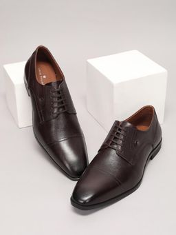 Louis Philippe - Men Brown Leather Lace Up Derbies