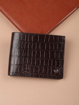 Louis Philippe - Men 100% Leather with Croc Texture Wallet with Multiple Card Slot (Free Size)