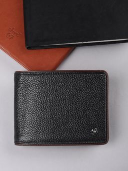 Louis Philippe - Men 100% Leather Wallet with Coin Pocket & Full- Length Cash Compartment