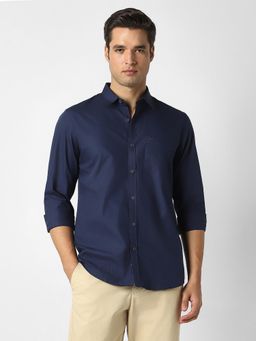 Peter England - Men Blue Slim Fit Casual Shirt