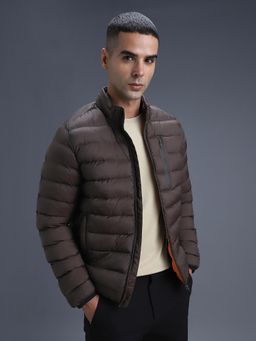 Van Heusen - Men Brown Solid Casual Jacket