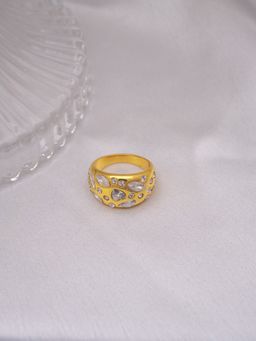 Perfectly Average - Studded Dome Ring | 18K Gold Plated Jewellery For Women