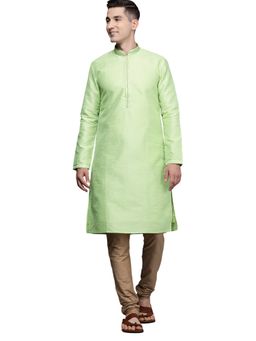 Manyavar - Green Woven Design Kurta Pajama (Set of 2)