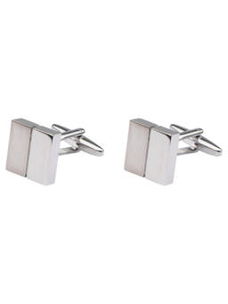 The Tie Hub - Silver Square With Line Cufflink