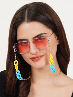 BeAbhika - Minion Theme Blue & Yellow Spectacles - Air Pods Chain