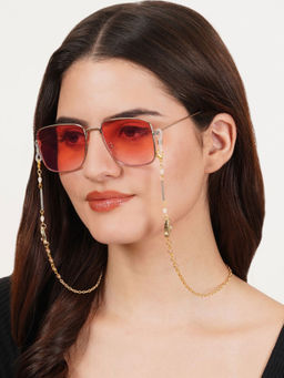 BeAbhika - Blue glass Tube Evil Eye Shell Spectacles - Air Pods Chain