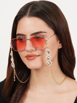 BeAbhika - Kundan & White Beads Spectacles - Air Pods Chain