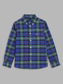 GANT - Boys Checked Green Regular Fit Shirt