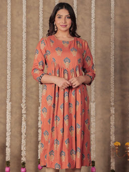 ARAMYA - Rayon A-Line Butti Print Kurta