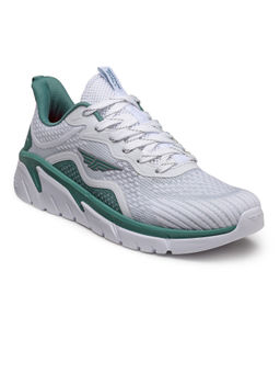 Red Tape - Textured White And Green Walking Shoes