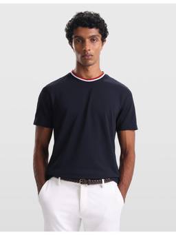 Arrow Sports - Navy Blue Mens Solid Regular Fit T-Shirt
