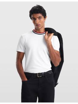 Arrow Sports - White Mens Solid Regular Fit T-Shirt