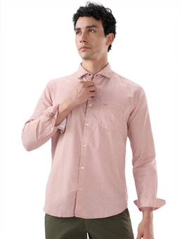 Park Avenue - Mens Medium Rust Slim Fit Printed Shirt