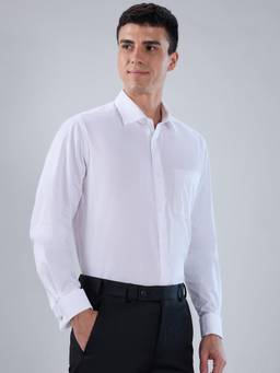 Park Avenue - Mens White Regular Fit Solid Shirt