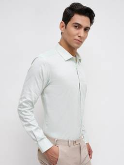Park Avenue - Mens Slim Fit Printed Medium Green Shirt