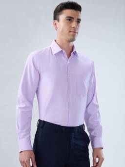 Park Avenue - Mens Slim Fit Self Design Medium Purple Shirt