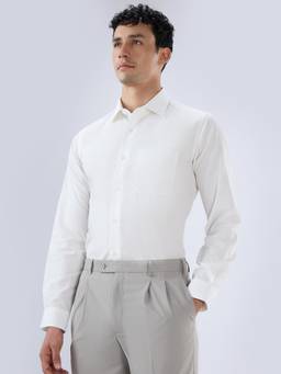 Park Avenue - Mens Regular Fit Solid White Shirt