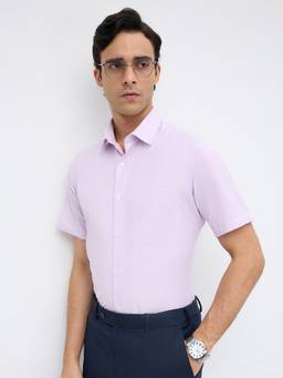 Park Avenue - Mens Regular Fit Solid Medium Purple Shirt