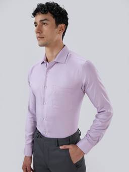 Park Avenue - Mens Slim Fit Self Design Medium Purple Shirt