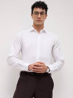 Park Avenue - Mens Slim Fit Solid White Shirt
