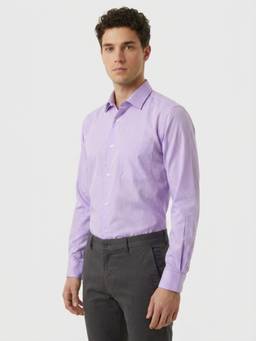 Park Avenue - Mens Slim Fit Self Design Light Purple Shirt