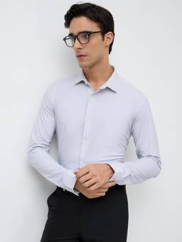 Park Avenue - Mens Slim Fit Printed Medium Blue Shirt