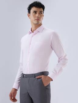Park Avenue - Mens Slim Fit Solid Light Pink Shirt