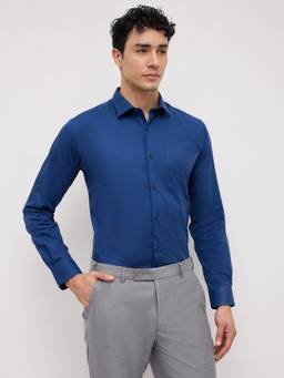 Park Avenue - Mens Blue Slim Fit Checks Shirt