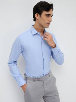Park Avenue - Mens Medium Blue Slim Fit Shirt