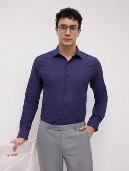 Park Avenue - Mens Purple Slim Fit Checks Shirt