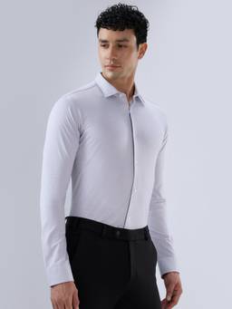 Park Avenue - Mens Slim Fit Self Design Medium Grey Shirt