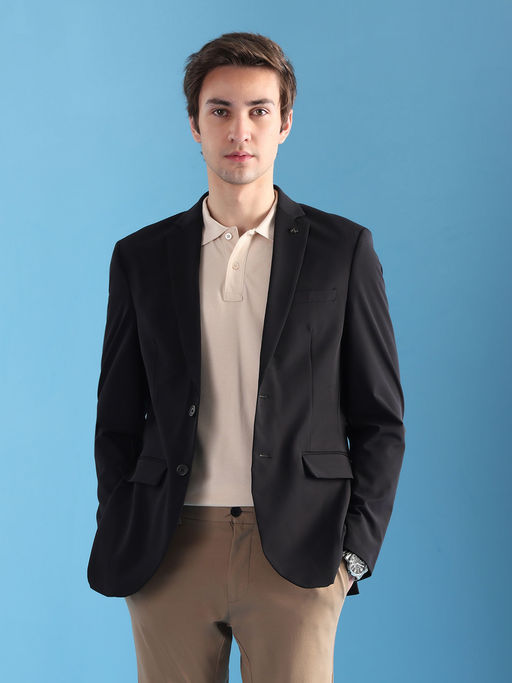 Arrow Men Black Solid Formal Blazer