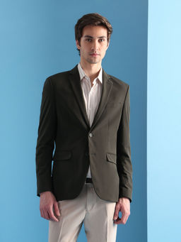 Arrow - Men Green Solid Formal Blazer