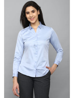 Allen Solly - Women Blue Solid Long Sleeves Shirt