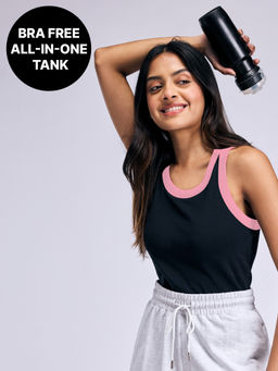 Kica - Bra-Less Support Tank KIC004 Black