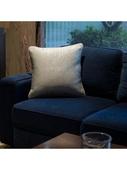 Maspar - Vintage Nostalgic Attire Vint Flow Cotton Print Foil Silver Medium Cushion Cover