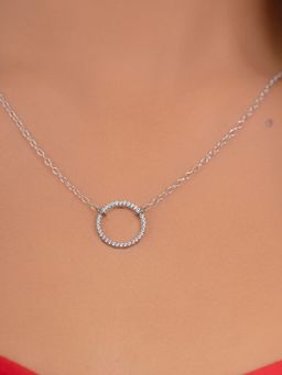 Margento Jewels - 925 Sterling Silver Margento Jewels New Circle Style Chain Pendant