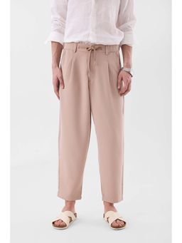 Snitch - Beige Solid Relaxed Casual Trouser for Men