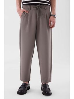 Snitch - Grey Solid Relaxed Casual Trouser for Men